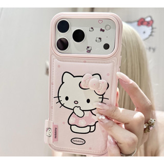 Da Dễ Thương Màu Hồng Polo Chấm Mèo Stereo Nơ Cho iPhone17 Pro Max 16 15 14 13 Pro Max Chống Sốc Bảo Vệ Camera Chống Rơi Ốp điện thoại Mềm