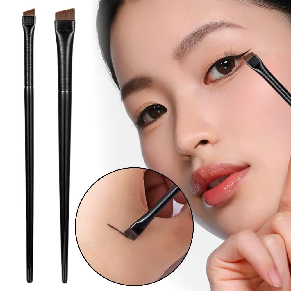 Mới 2 Cái / bộ Bàn Chải Đường Viền Lông Mày 0,06 Mm Siêu Mỏng Bút Kẻ Mắt Di Động Góc Trang Điểm T1r1