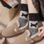 2/5 Đôi tất lót giữa bê nữ cổ điển sang trọng, họa tiết chó hoạt hình, dày ấm áp từ polyester mềm mại, dành cho gym và văn phòng