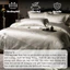 Bộ chăn ga gối Lụa Jacquard tơ tằm êm mềm MemMinbedding Luxury họa tiết ánh bạc sang trọng tinh tế - L41690