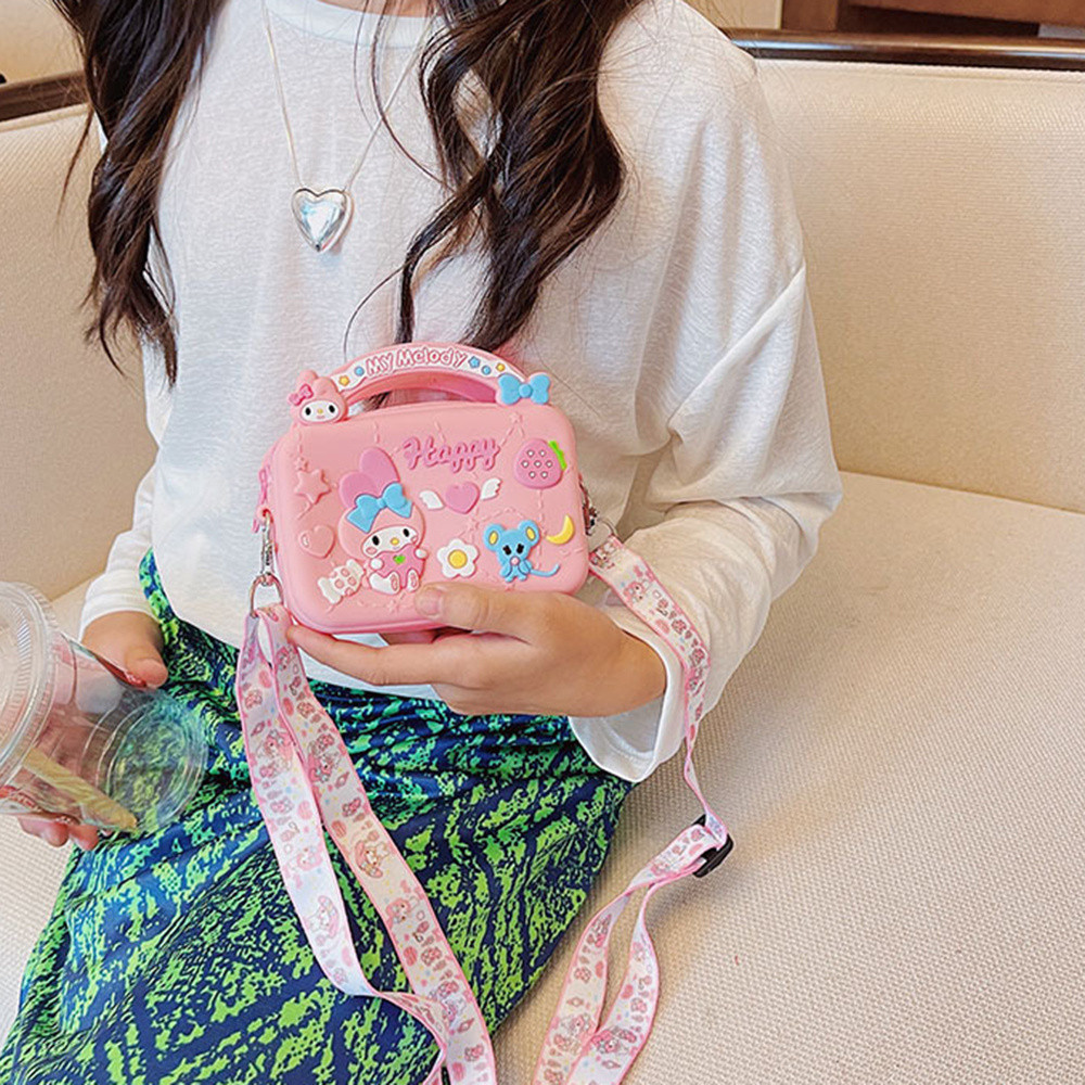 Túi đeo chéo silicon hoạt hình Túi đeo vai Anime dễ thương Mini Kid Girls Ví đựng tiền xu