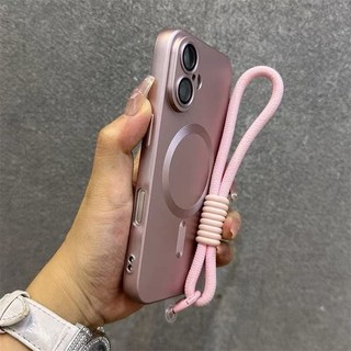 (Có Dây Buộc) Cho iPhone17 16 Pro Max 15 14 11 12 13 Pro Max Plus Vỏ Matte Từ Tính Full Camera Ống Kính Phim Bảo Vệ Thẩm Mỹ Mềm Chống Sốc Silicon