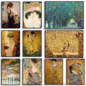 Nghệ Sĩ Gustav Klimt Bộ Sưu Tập Cổ Điển The KissFreya Nước Mắt Tranh Canvas In Poster Treo Tường Nghệ Thuật Hình Ảnh Cho Phòng Khách De