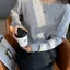 Áo len cổ tròn dệt kim dành cho nữ, thiết kế thêu nhẹ nhàng, thời trang và thoải mái cho mùa thu