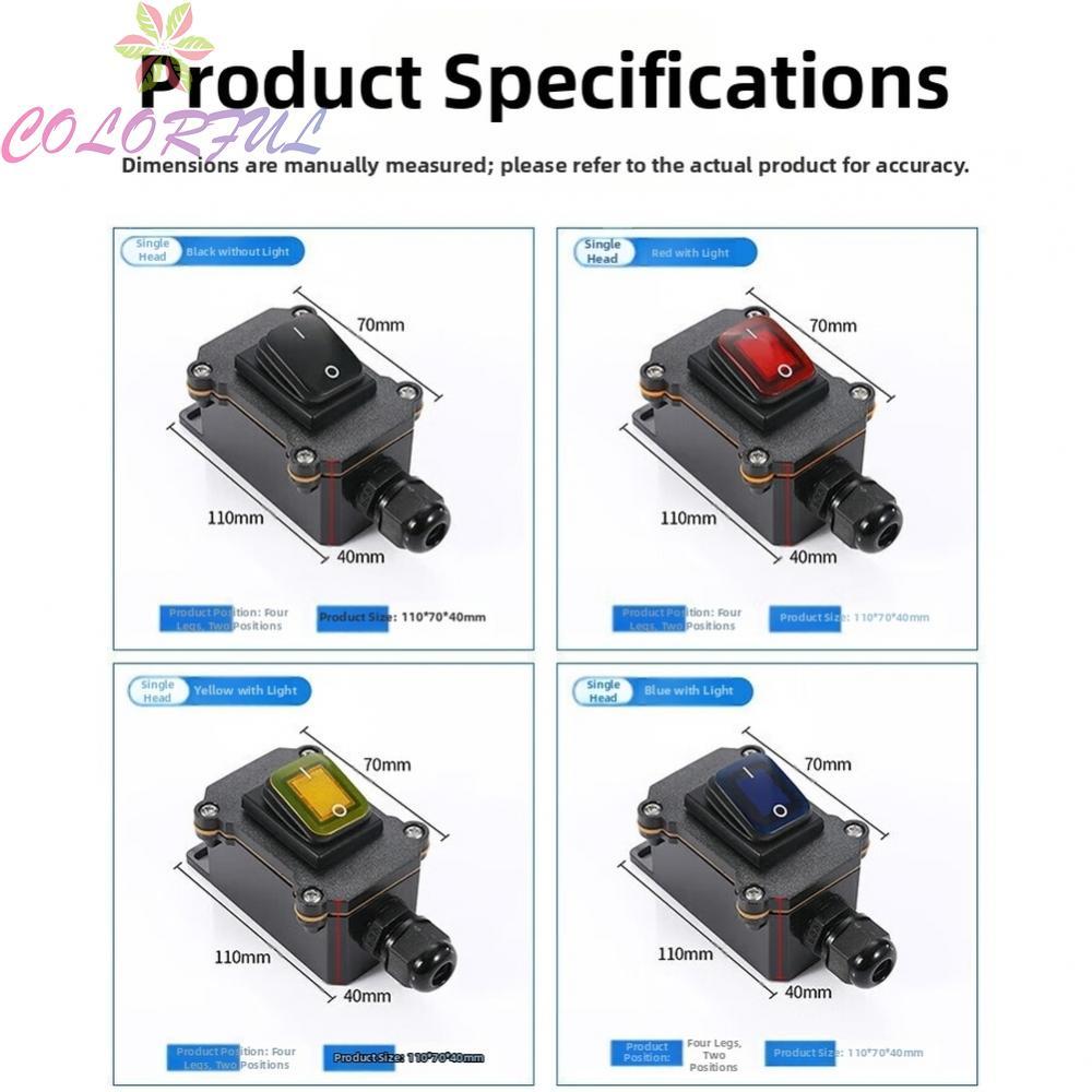 【COLORFUL】Outdoor IP67 Waterproof Junction Box with High Power Capacity and Lighted Switch