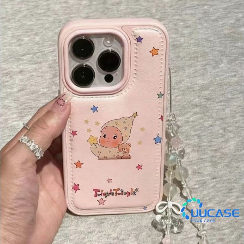 Ốp Điện Thoại Cho IPhone 17promax 16promax 16plus 16pro 15promax 15plus 14plus Ngôi Sao Gấu Nhỏ Dễ Thương Ngôi Sao Người 13 14 Với Hoa Văn Da Đầu Xước 14 Chống Rơi Nữ Sinh Cắt GBD