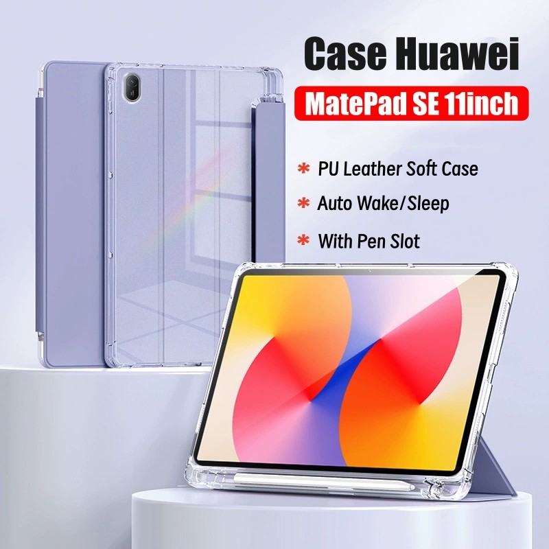 Ốp lưng Huawei MatePad SE 11 inch Vỏ có khe cắm bút Từ tính Tự động đánh thức giấc ngủ Vỏ bảo vệ cho Matepad 11 inch