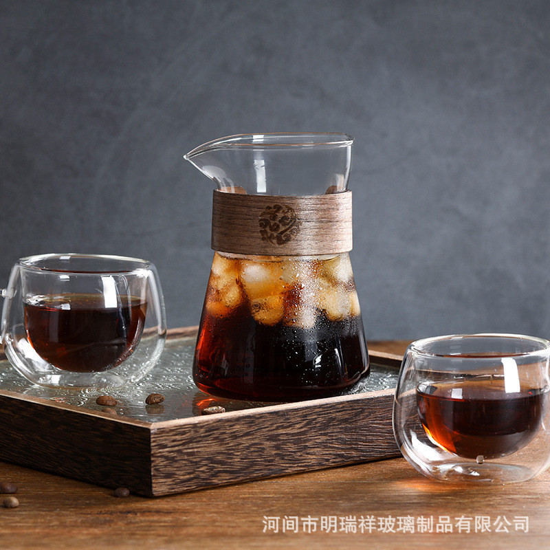 Cà Phê Pha Tay Chia Sẻ Nồi Thủy Tinh Borosilicate Cao Cà Phê Mây Nồi Cà Phê Gia Đình Có Nắp Z6QX