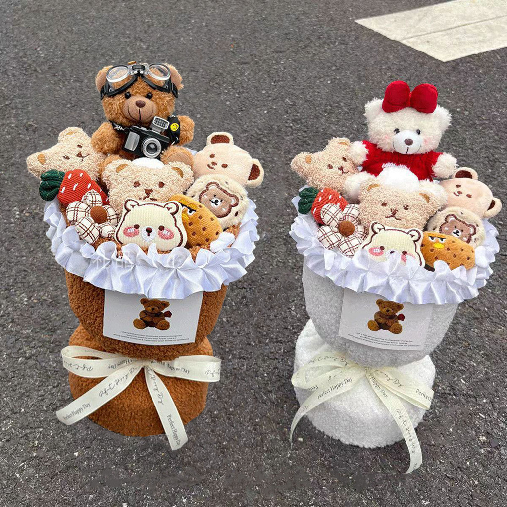 Gấu Bông Sang Trọng Búp Bê Bó Hoa Nhân Tạo Hoa Sáng Tạo Hoa Giáng Sinh Valentine Quà Tặng Sinh Nhật Cho Bé Gái Bạn Gái