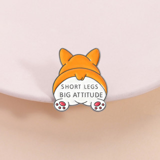 Huy hiệu corgi dễ thương làm bằng kim loại có pin sạc, thiết kế ngắn legs lớn attitude - Quà tặng độc đáo dành cho bạn bè