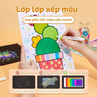 Bút màu Acrylic Marker cho bé – Bộ 48 bút lông màu cao cấp, vẽ lên nhiều bề mặt lựa chọn lý tưởng cho bé yêu hội họa
