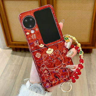 Ốp điện thoại gấp cho Oppo Find N2 N3 Flip Lucky Cat Bracelet Vỏ điện thoại TPU cứng