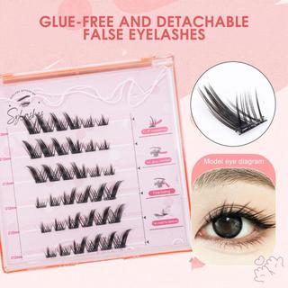 Cụm mi dán sẵn 10-12mm Cụm mi màu đen có thể tái sử dụng để làm việc, sinh nhật, tiệc và du lịch