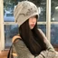 Mũ dệt kim phong cách Mỹ cho nữ, màu xám, thiết kế vòm rộng, giữ ấm tốt