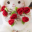 Gấu Bông Cừu Trắng Ôm Hoa Hồng - Quà Tặng Người Yêu 2in1 Valentine Ấm Áp,Mềm mại và dễ thương