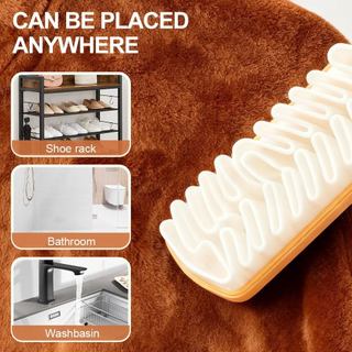 Bàn chải đánh giày da lộn Tẩy sơn cao su với bàn chải lông mềm để làm sạch da lộn và bàn chải Nubuck 1 chiếc 2 cái vải di động nhỏ gọn mềm mại có thể giặt được cho giày dép phù hợp dùng cho gia đình căn hộ văn phòng và không gian nhỏ