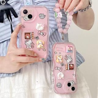 Bánh mì nướng sô cô la 3D Hello Kitty Chain Case cho Infinix Hot 60 50 Pro Plus 60i Note 50 50X 50S GT 30 Tecno Spark Go 2 40C 40 Camon 40 30 Pro 5G Girl TPU Vỏ điện thoại