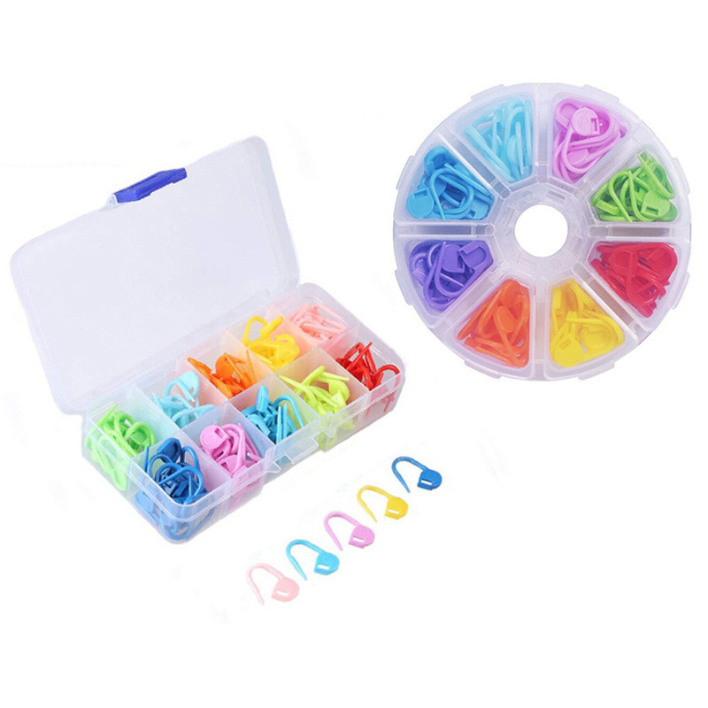 10 Lưới 120 Miếng Đóng Hộp Nhựa Nhỏ Pin Khóa Pin Marker Khóa Áo Len Đan Dụng Cụ DIY Chất Liệu110607