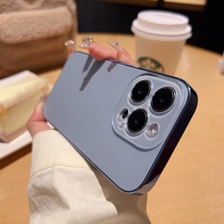 Ốp Điện Thoại Di Động Kính Mờ Mạ Điện Cho IPhone 16 15 14 11 13 12 Pro Max Plus Vỏ Ống Kính PC IP14Plus Da Sang Trọng