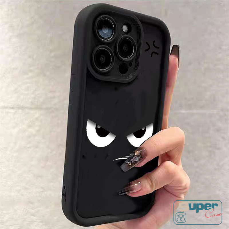 Ốp Lưng Tương Thích Cho IPhone 15 16 13 11 17 14 12 Pro Max 16 14 17 15 12 13 Pro 7Plus 6s 16 15 8 7 6 14 Plus XR XS X Max Air Thời Trang Hoạt Hình Ngộ nghĩnh Angry Emoji Thiên Thần Bao da mắt