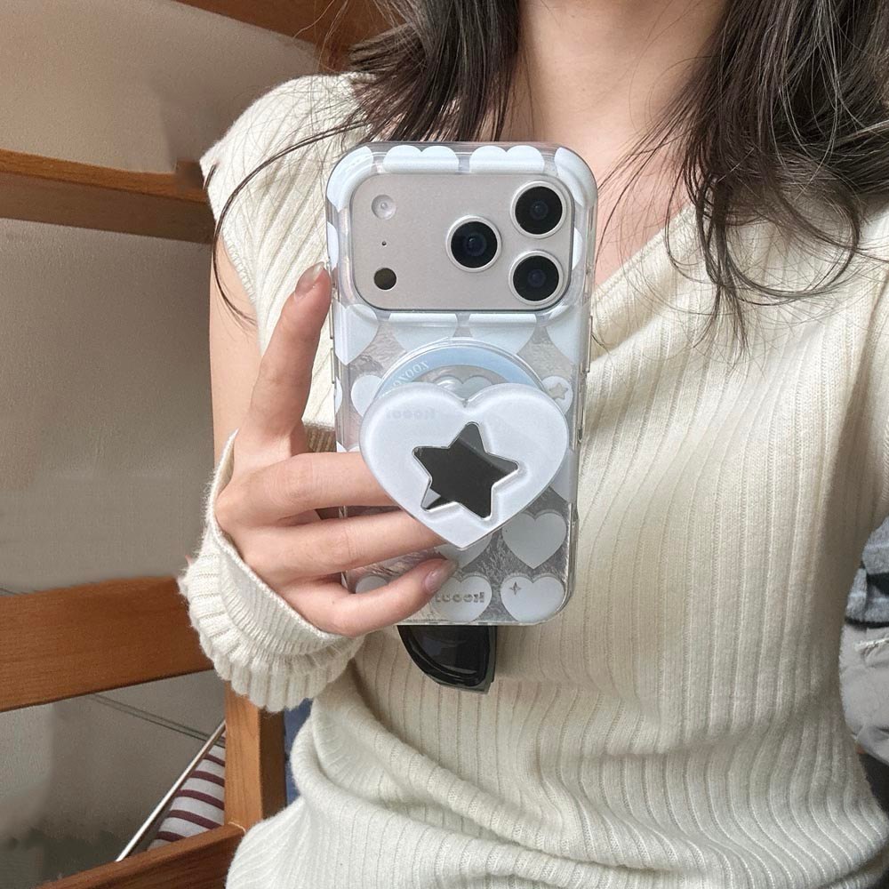 Ốp lưng cứng Tương thích với iPhone 13 14 14Pro 14ProMax 15 15Pro 15ProMax 16 16Pro 16ProMax 17 17Pro 17ProMax 17Air Pink Blue Love Pattern Magnet Case