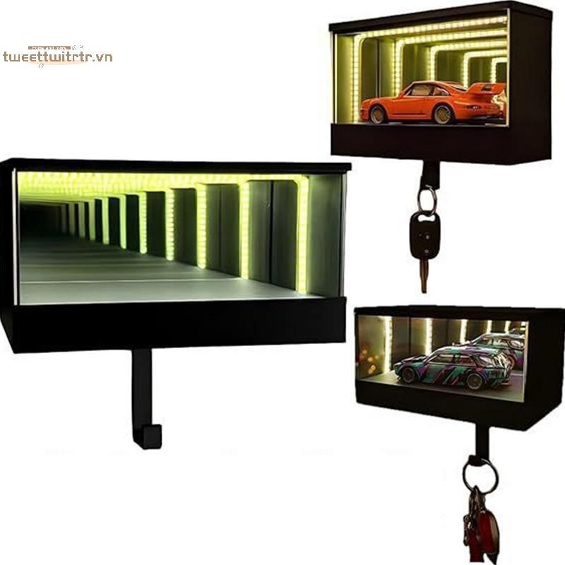 Giá đỡ chìa khóa nhà để xe vô hạn TRTR, Giá đỡ chìa khóa ô tô cửa trước gắn tường có đèn LED, Nhà để xe phát sáng Giá đỡ chìa khóa ô tô VN