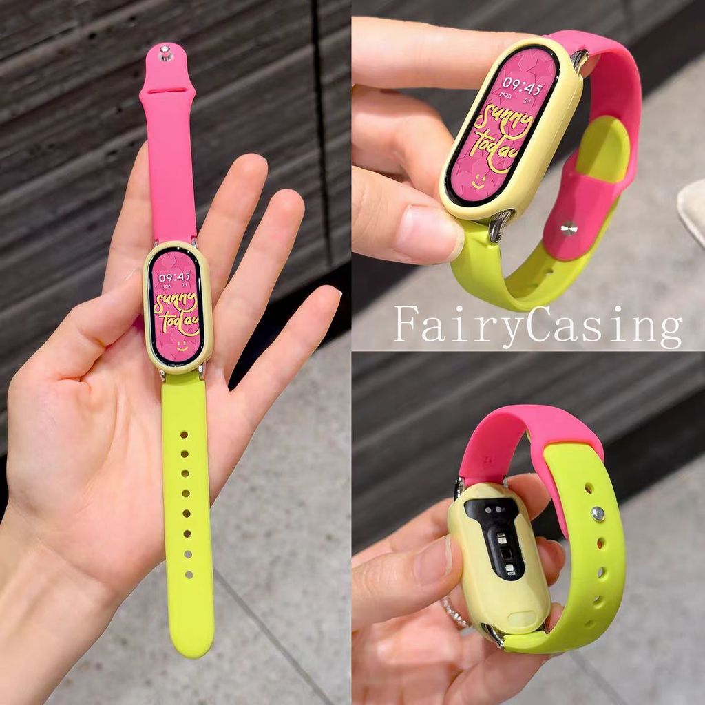 Bộ dây đeo silicon + cho Xiaomi Mi Band 10 9 8 nfc Vòng đeo tay thay thế Mi Band 9 10 Phiên bản gốm sứ