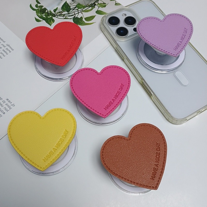 Dễ Thương 3D Trái Tim Bỏ Túi Đứng Đơn Giản Màu Trái Tim Silicon Cho Điện Thoại Từ Tính Magsafe Cho iPhone 16 Giá Đỡ