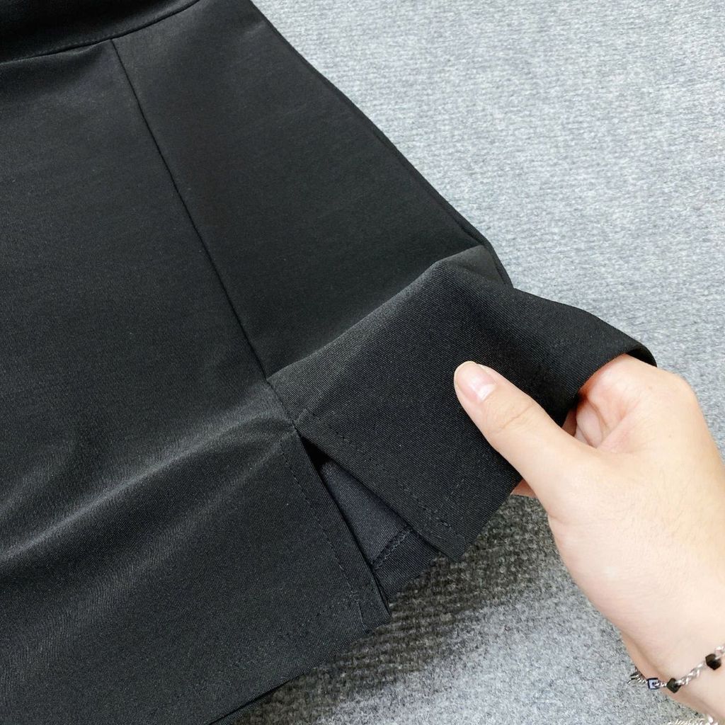 Chân Váy A Xẻ Tà Quyến Rũ Bigsize CÔ NHỎ Vải Umi Co Giãn Tôn Dáng Dễ Phối Đồ CVX