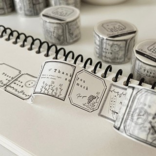 Washi tape hình khung trắng đen Oeda (không đế)