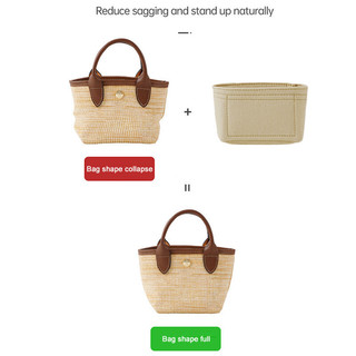 Thích hợp cho Longchamp Le Panier Pliage Giỏ Túi Rơm Túi Lót Đựng Mỹ Phẩm Túi Bên Trong Ví Nỉ Túi Bảo Quản