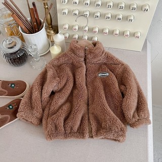 (6m-12Yrs) Mới Thu Đông Trẻ Em Flannel Áo Khoác Ngoài Bé Trai Bé Gái Nhiều Màu San Hô Lông Cừu Áo Chắc Chắn Sang Trọng Top Quần Áo Trẻ Em