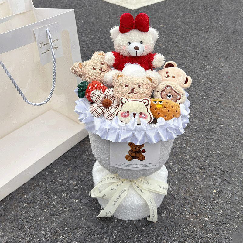Gấu Bông Sang Trọng Búp Bê Bó Hoa Nhân Tạo Hoa Sáng Tạo Hoa Giáng Sinh Valentine Quà Tặng Sinh Nhật Cho Bé Gái Bạn Gái