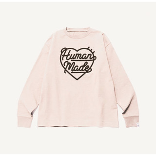 HUMAN MA WAG HEART LS Tình Yêu In LOGO Nam Nữ Cặp Đôi Áo Thun Cotton Dài Tay
