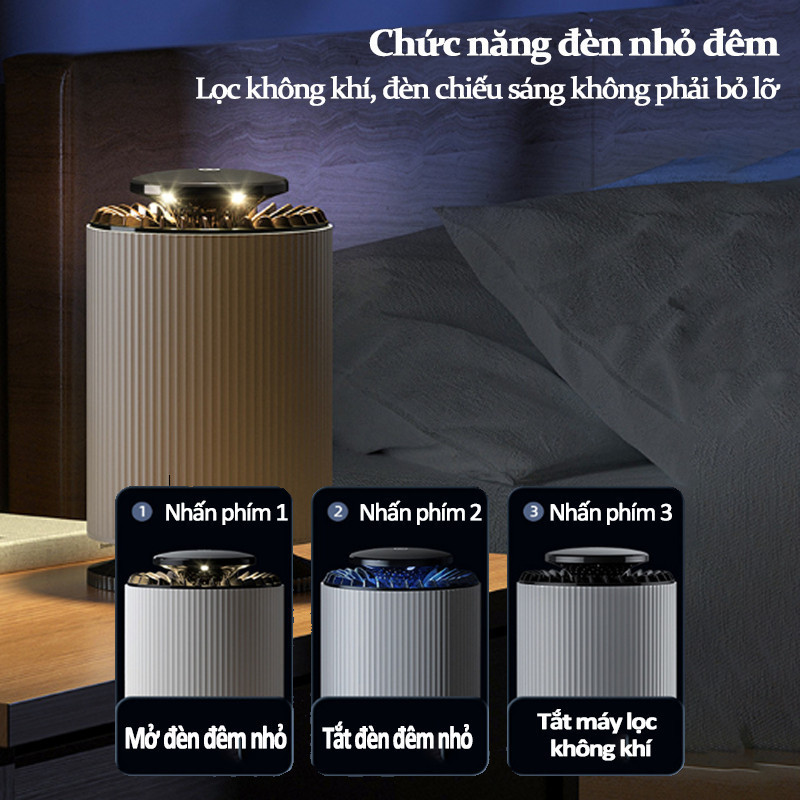 Máy Lọc Không Khí Mini Để Bàn，Công Nghệ HEPA Đèn UV，Làm sạch sâu Dùng Cho Văn Phòng  Gia Đình