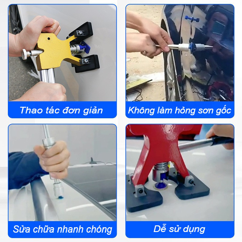 Bộ Dụng Cụ Sửa Vết Lõm Ô Tô - Không cần sơn, phục hồi thân xe hiệu quả, dễ sử dụng ngay tại nhà