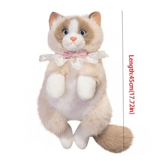 FASHIONEXPRESS Ba lô mèo rối mô phỏng, Động vật nhồi bông Túi đi học mèo sang trọng siêu thực tế, Bảo quản du lịch hoạt hình mẫu giáo Động vật dễ thương Túi sang trọng bé trai bé gái