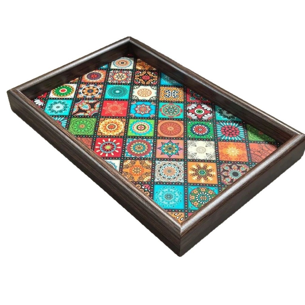 Phong Cách Bohemian Màu Sắc Tương Phản Lưới Trang Trí Khay Lối Vào Phòng Khách Sáng Tạo Khay Bảo Quản Trang Sức Khay Bảo Quản ZYRG