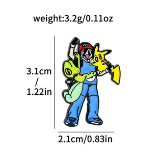 4 Cái / bộ Hoạt Hình Pokemon Kim Loại Huy Hiệu Ash Pikachu Hợp Kim Thổ Cẩm Trang Trí Phụ Kiện Pin