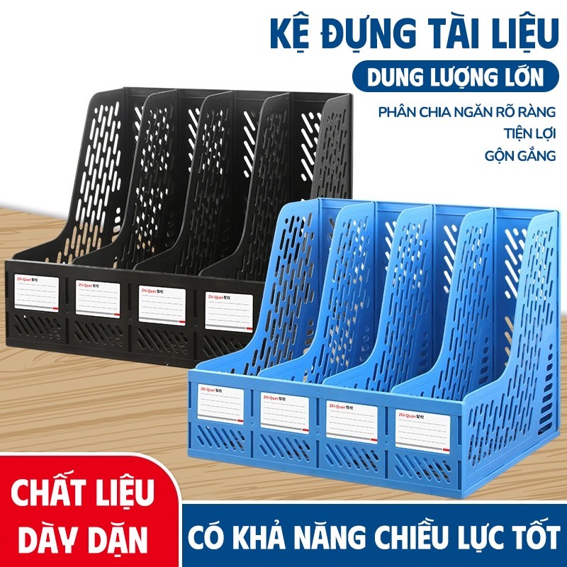 Kệ Đựng Tài Liệu Văn Phòng 3/4 Ngăn – Khay Đựng Hồ Sơ, Sách Vở, Dụng Cụ Học Tập Đa Năng Cứng Cáp