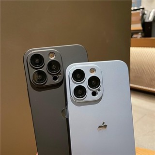 Ốp Lưng Siêu Mỏng Sang Trọng Mờ Cho iPhone 17 16 15 14 13 12 11 Pro Max 14 plus Kính Bảo Vệ Camera Vòng Cứng