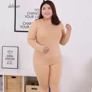 DELMER Quần Lót Giữ Nhiệt Mùa Thu Ấm Áo Cổ Tròn Quần Dài Tay Top Nhiệt Bộ Quần