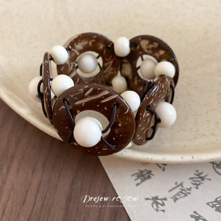 Bộ Đồ Trang Sức Boho Handmade, Hạt Gỗ Và Vỏ Dừa, Phù Hợp Làm Quà TặngVintage, Dân Tộc, Có Thể Xếp Chồng