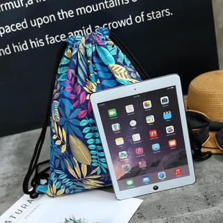 Túi Dây Rút Ba Lô Dây Rút Nam Nữ Màu Trơn Canvas Ba Lô Túi Denim Đi Học Nữ