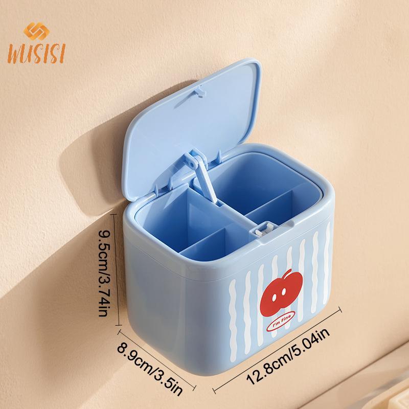 Hộp đựng bông Qtip có nắp, tổ chức lưu trữ phòng tắm, hộp đựng trang điểm mới