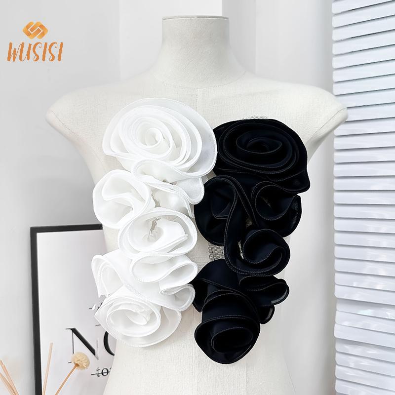 Miếng dán trang trí 3D DIY hình hoa, phù hợp làm phụ kiện ngực áo hoặc váy cưới