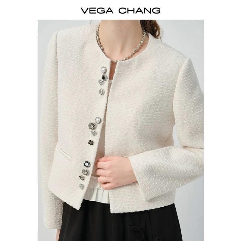 ÁO KHOÁC DẠ TWEED TRẮNG BE VEGACHANG V25300081XT