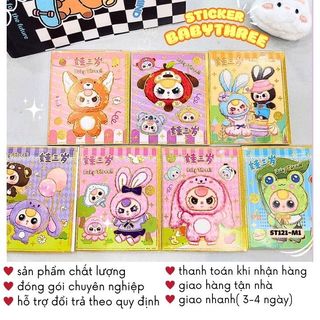 Sổ Sticker Quyển Hình Dán Cute Baby Labu Hoạt Hình Dễ Thương Timo ST122