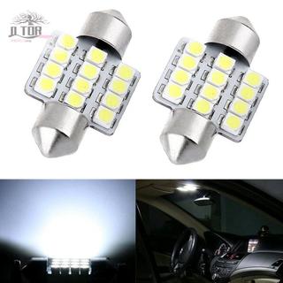 Biển Số Đèn LED Xenon Trắng 12-SMD Bóng Đèn Mái Vòm Xe Festoon 2 Chiếc