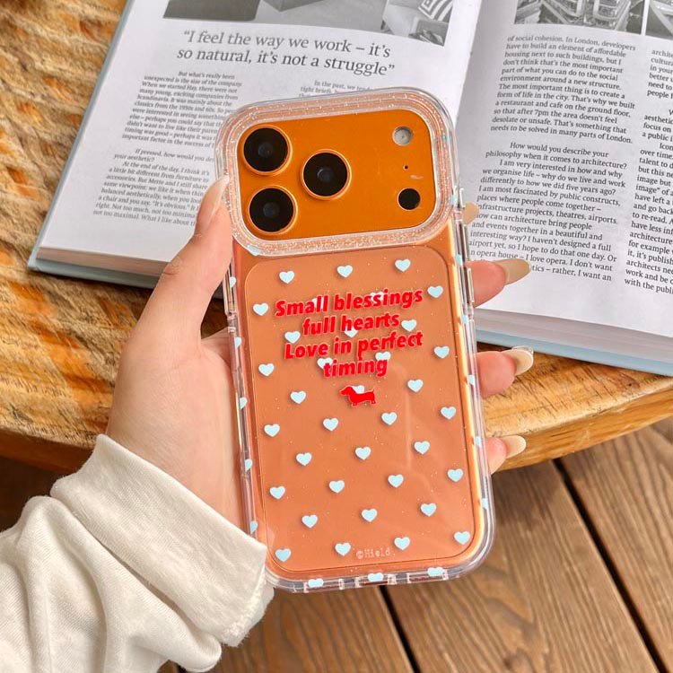 Vỏ cứng trong suốt Tương thích với iPhone 13 14 14Pro 14ProMax 15 15Pro 15ProMax 16 16Pro 16ProMax 17 17Pro 17ProMax Ốp họa tiết chó xúc xích tình yêu